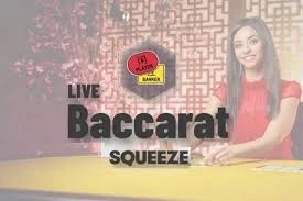 Baccarat Squeeze online game logo by Evolution on alf-casino.pl