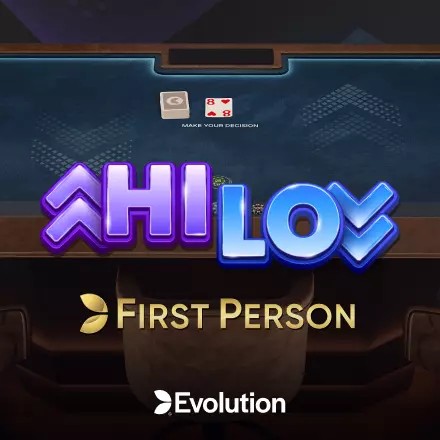 First Person Hi Lo slot visual from Evolution available on alf-casino.pl